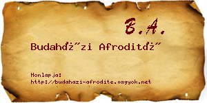 Budaházi Afrodité névjegykártya